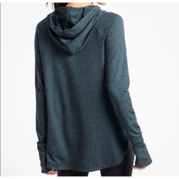 Athleta Uptempo Elevate Hoodie Sweatshirt Bali Green Oceanic Teal - Picture 3 of 10